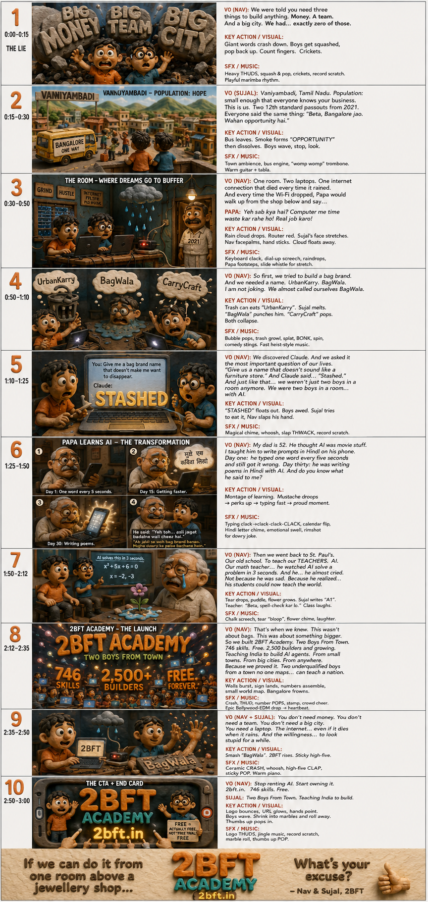 Visual storyboard created with AI tools
